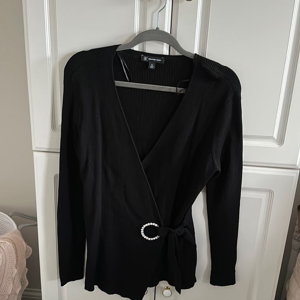 Inc long sleeve wrap sweater